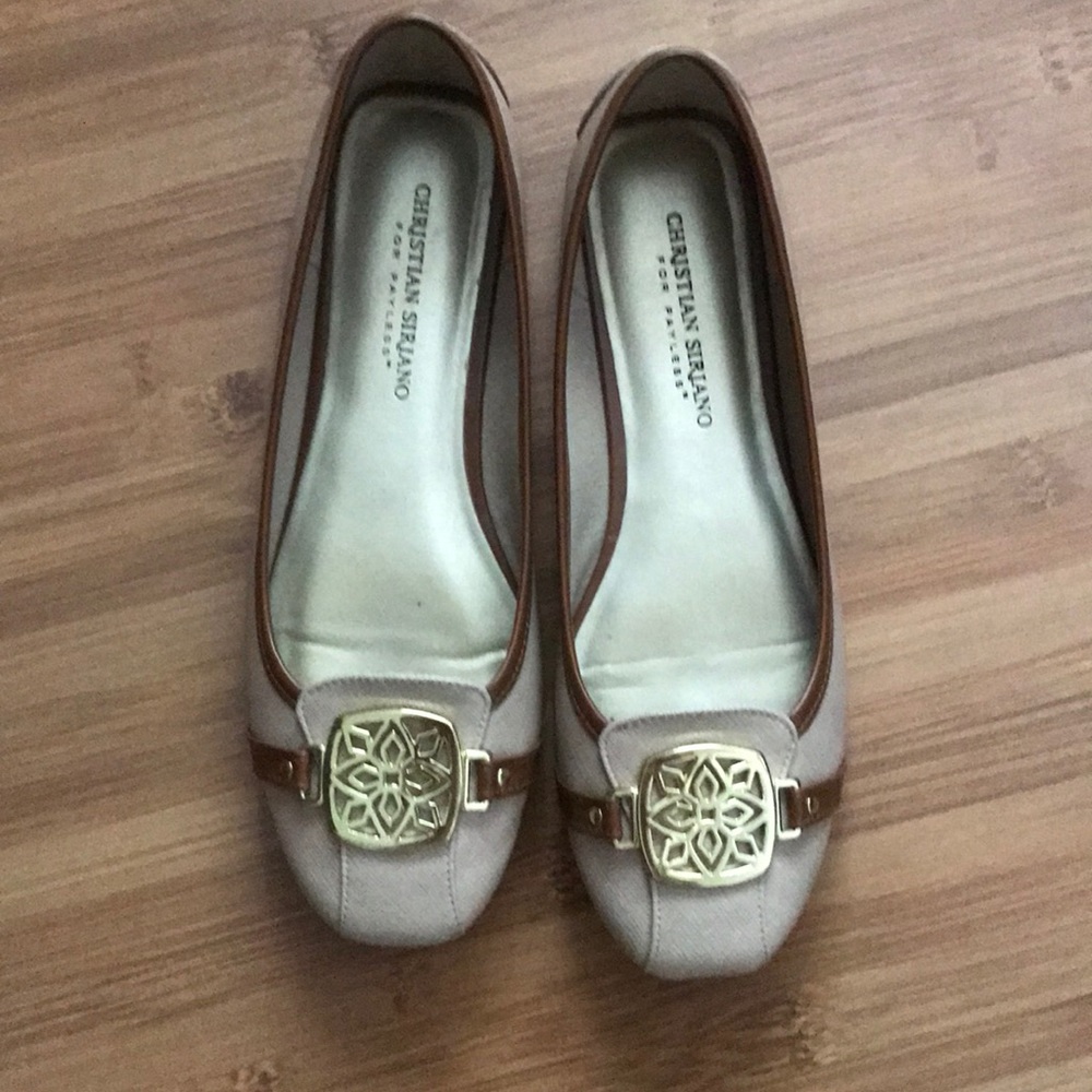 Beige flats